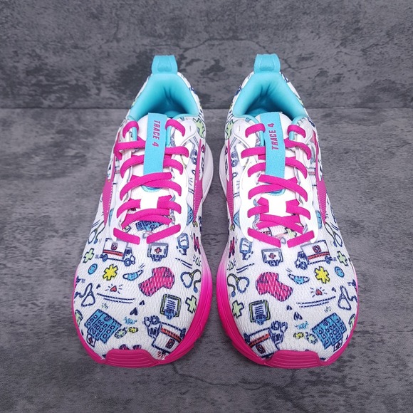 BROOKS Trace 4 Hero Medical Nurse Running Shoes Womens‎ Size 8.5 B White Pink - Picture 3 of 7